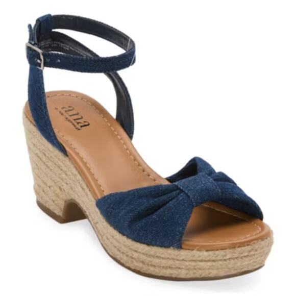 a.n.a Womens Dukes Heeled Sandals Denim Blue Size 11M - Picture 12 of 12